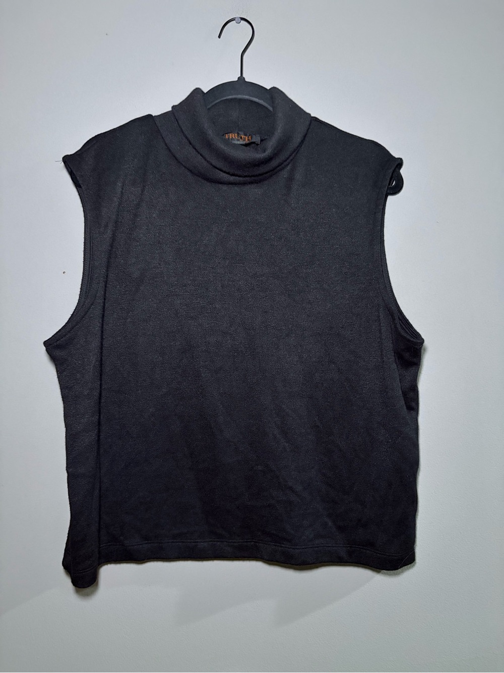 Truth by Republic Black Sleeveless Turtleneck Sweater XL Soft Knit Layering